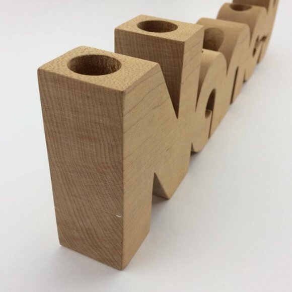 Nancy Personalised Name Hand-Crafted Wood 15" Long 8 Candle Holder Block - Picture 13 of 16